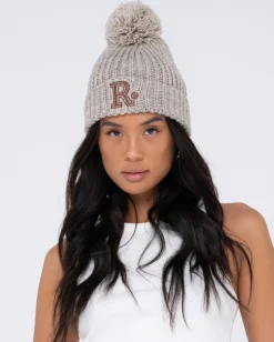 Academy Embroidered Pom Pom Beanie | Rusty Clearance