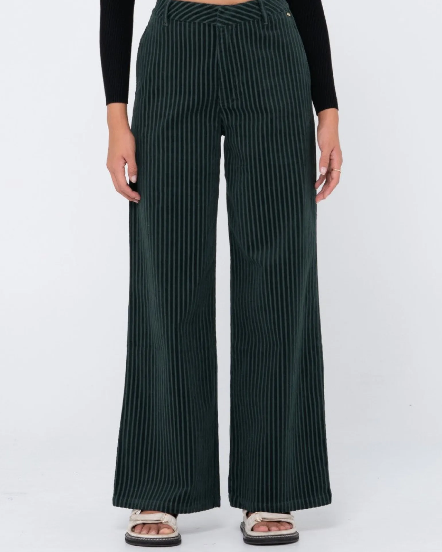 Amanda High Waisted Wide Leg Cord Pant | Rusty Hot
