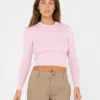 Amelia Cropped Long Sleeve Knit Top | Rusty Fashion