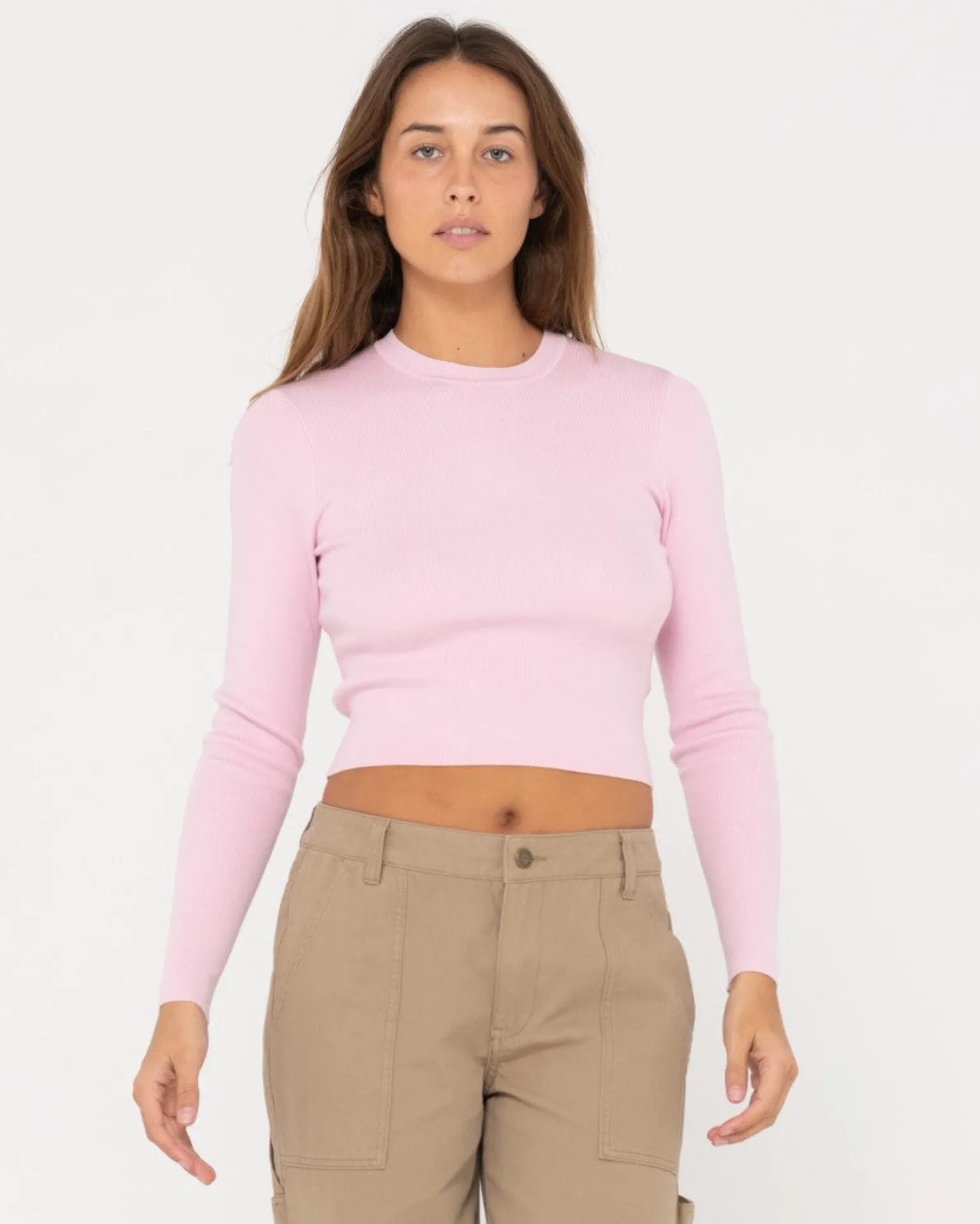 Amelia Cropped Long Sleeve Knit Top | Rusty Fashion