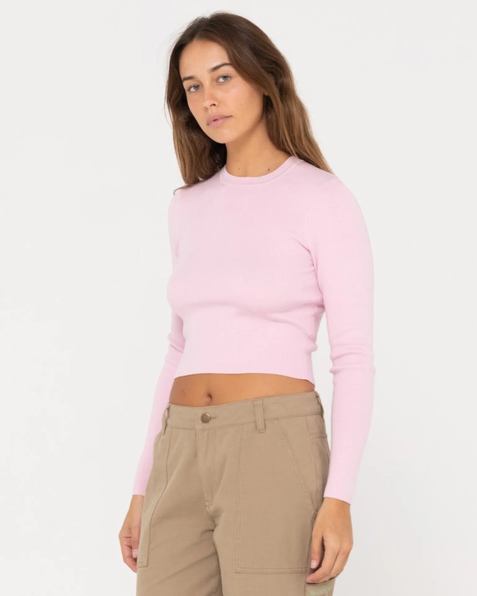 Amelia Cropped Long Sleeve Knit Top | Rusty Fashion