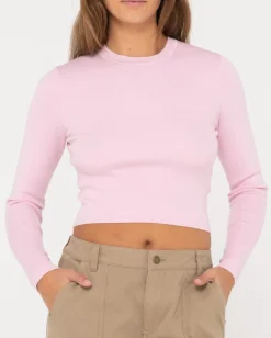 Amelia Cropped Long Sleeve Knit Top | Rusty Fashion