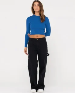 Amelia Cropped Long Sleeve Knit Top | Rusty Online