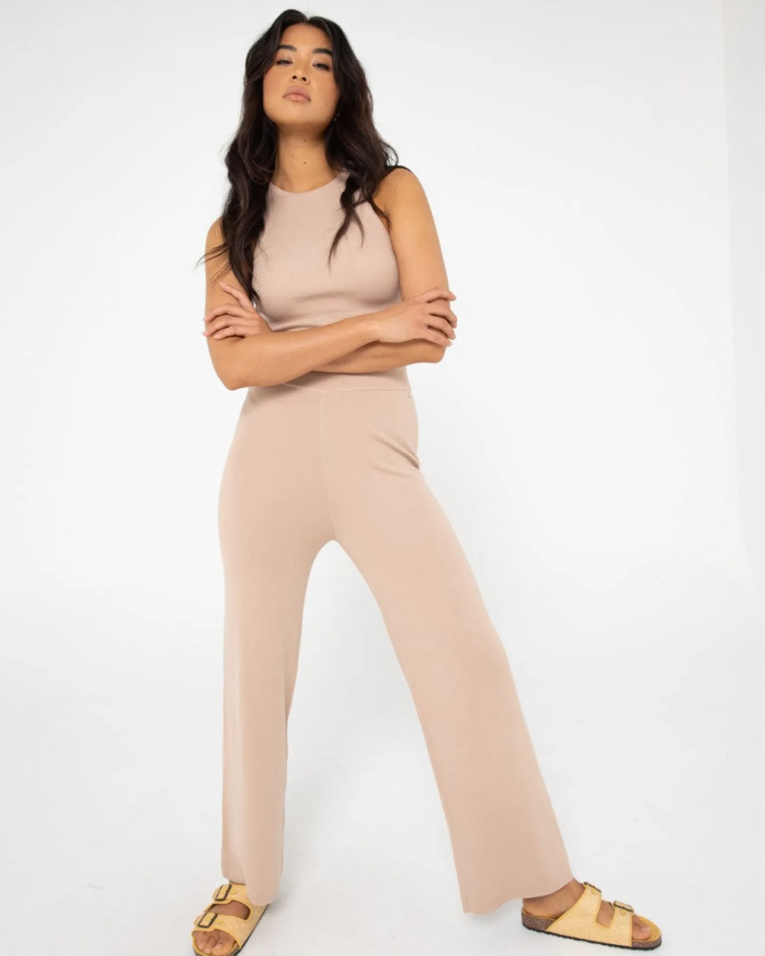 Amelia High Waisted Wide Leg Knit Pant | Rusty Fashion