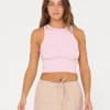 Amelia Knit Racer Crop Tank Top | Rusty Clearance
