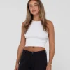 Amelia Knit Racer Crop Tank Top | Rusty Store