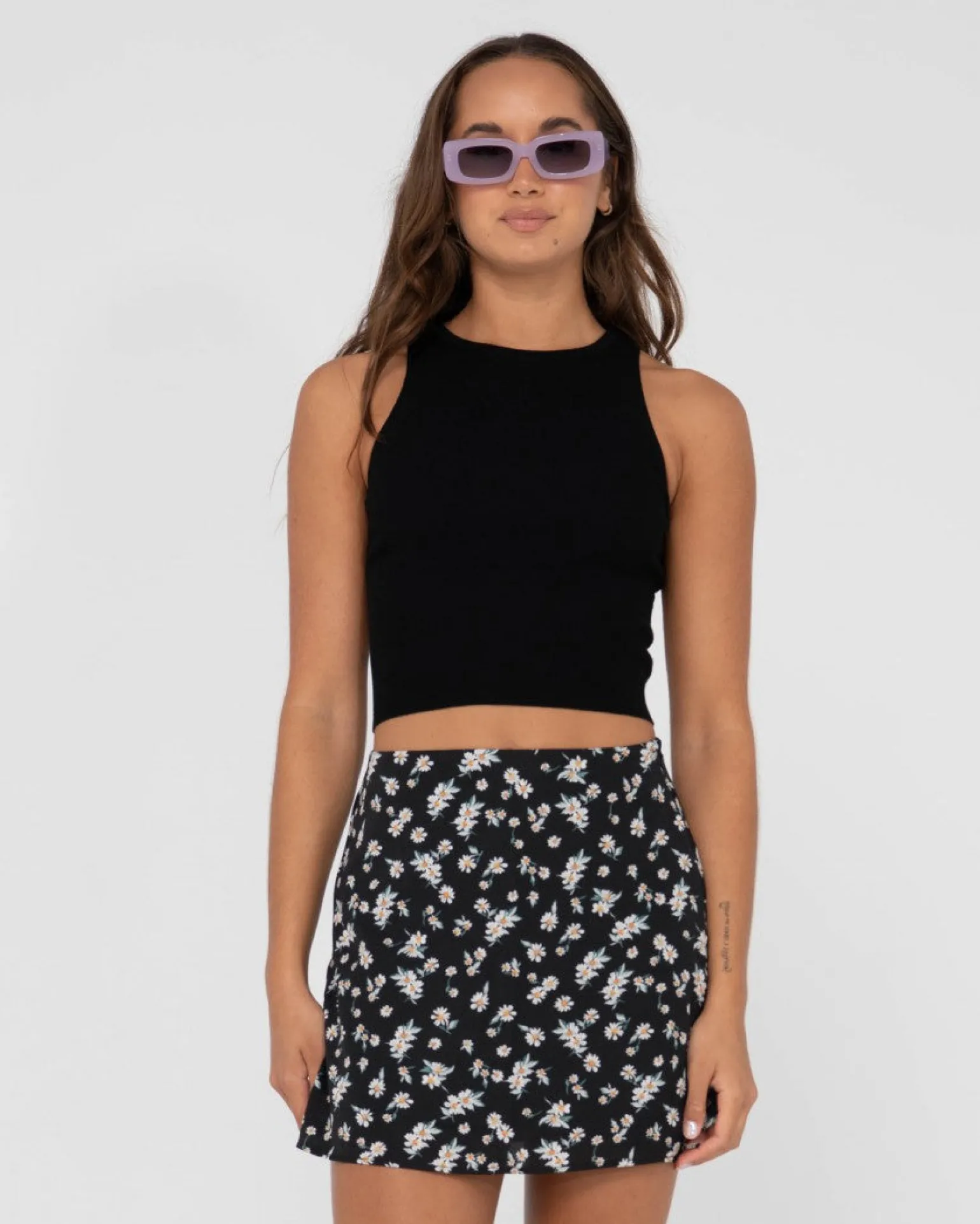 Amelia Knit Racer Crop Tank Top | Rusty Shop