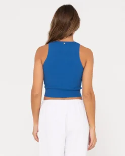 Amelia Knit Racer Crop Tank Top | Rusty Fashion