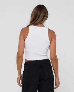 Amelia Knit Racer Crop Tank Top | Rusty Store