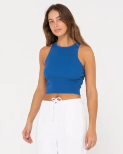 Amelia Knit Racer Crop Tank Top | Rusty Fashion