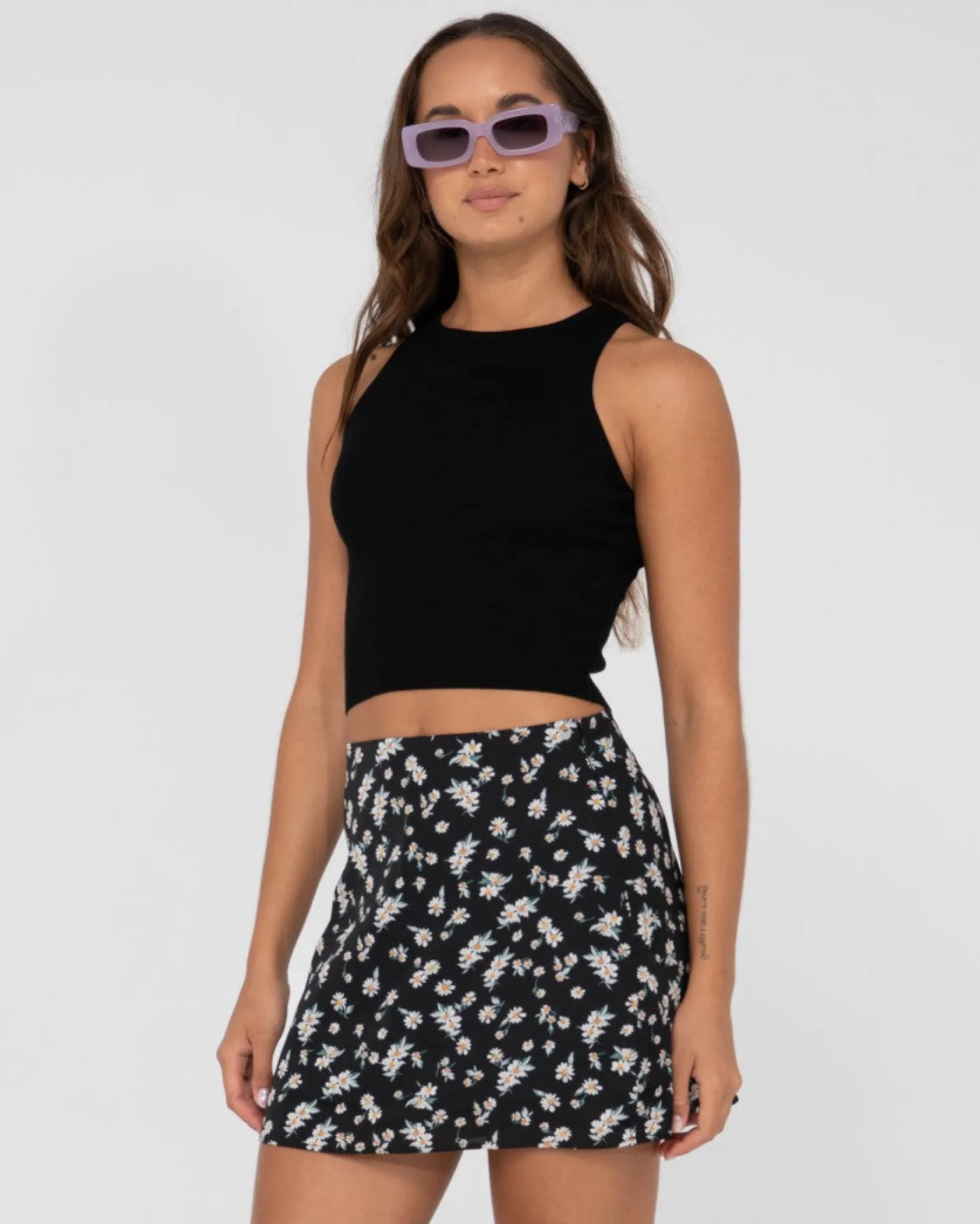 Amelia Knit Racer Crop Tank Top | Rusty Shop