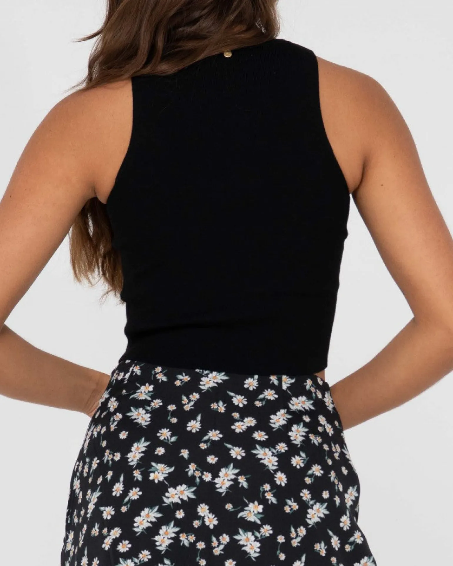 Amelia Knit Racer Crop Tank Top | Rusty Shop