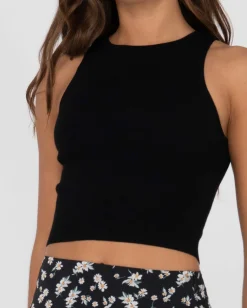 Amelia Knit Racer Crop Tank Top | Rusty Shop