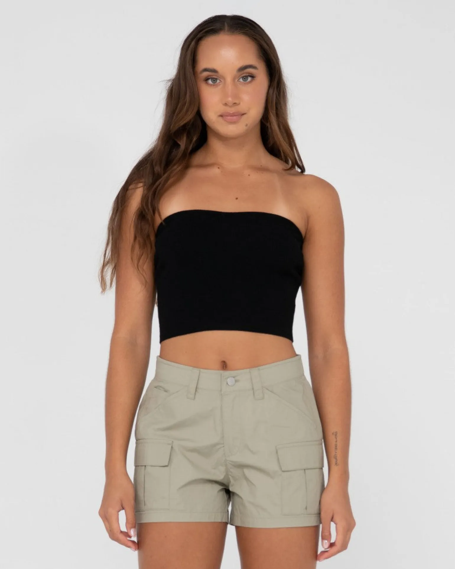Amelia Strapless Knit Crop Top | Rusty Hot