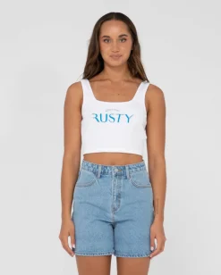 1985 Baby Graphic Crop Tank Top | Rusty Hot