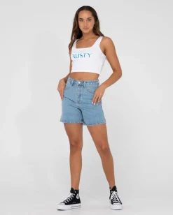1985 Baby Graphic Crop Tank Top | Rusty Hot
