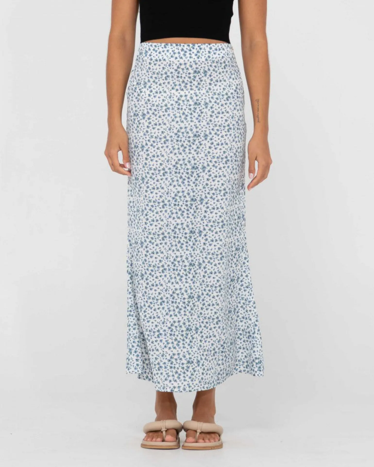 Balnear Floral Printed High Waisted Midi Skirt | Rusty Flash Sale