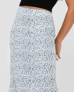 Balnear Floral Printed High Waisted Midi Skirt | Rusty Flash Sale