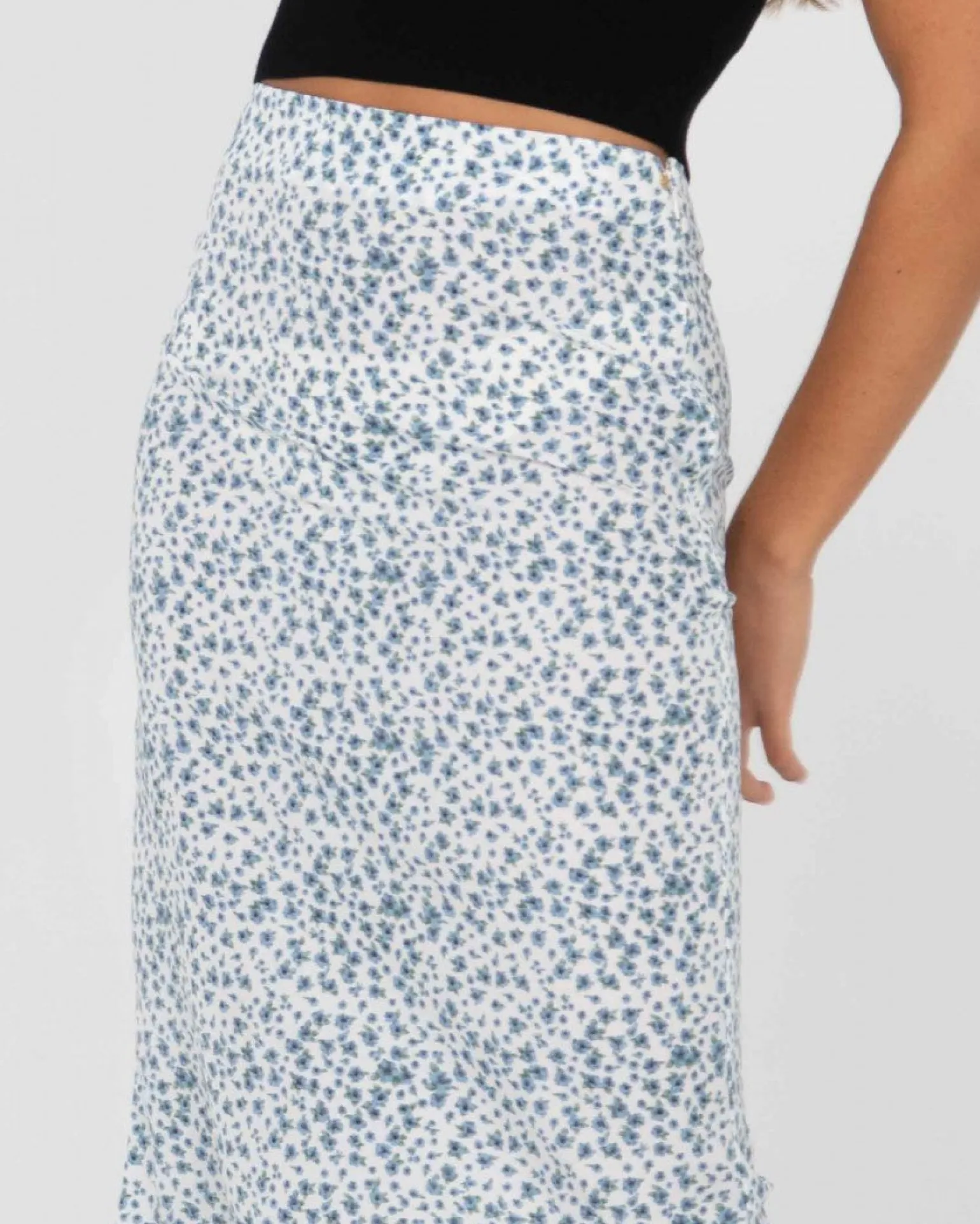 Balnear Floral Printed High Waisted Midi Skirt | Rusty Flash Sale