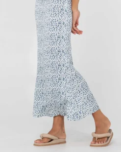 Balnear Floral Printed High Waisted Midi Skirt | Rusty Flash Sale