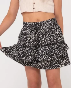 Balnear Floral Printed Mini Skirt Girls | Rusty Clearance