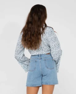 Balnear Floral Printed Tie Front Cropped Shirt | Rusty Best