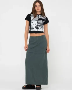 Billie Low Rise Ripstop Zip Off Maxi Skirt | Rusty Store