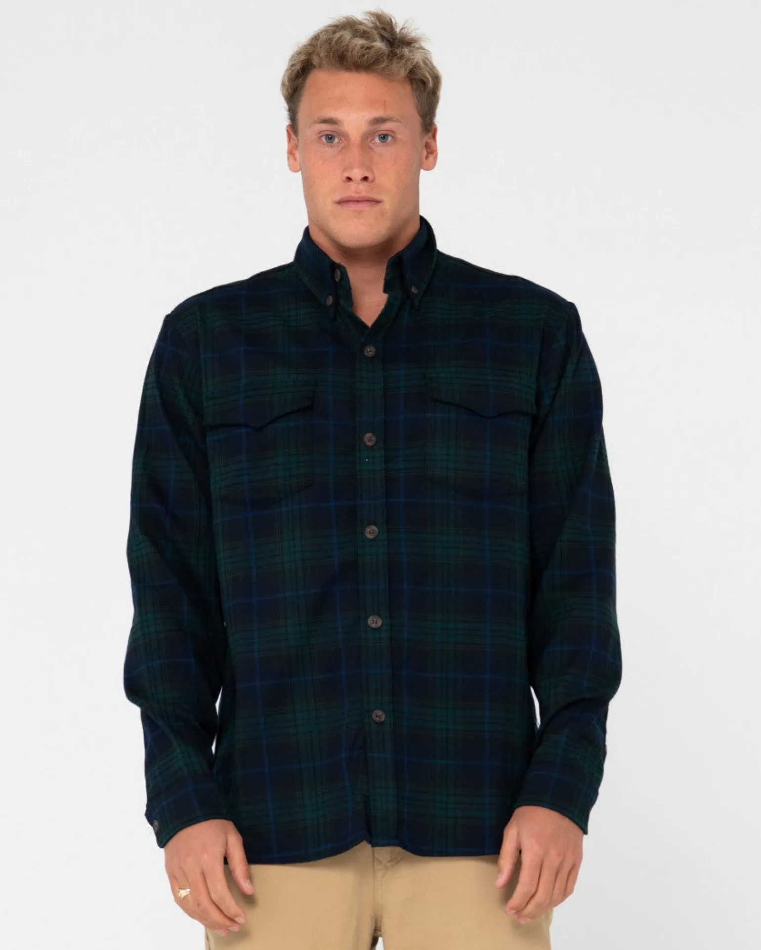 Black Watch Long Sleeve Flannel Shirt | Rusty Clearance