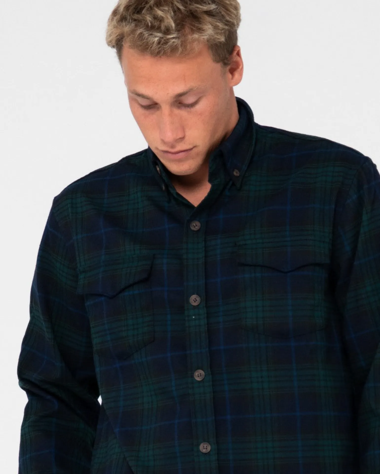 Black Watch Long Sleeve Flannel Shirt | Rusty Clearance