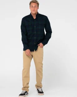 Black Watch Long Sleeve Flannel Shirt | Rusty Clearance