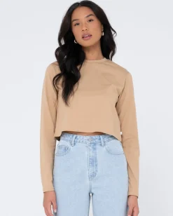 Blanks Long Sleeve Baby Tee | Rusty Flash Sale