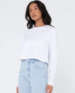 Blanks Long Sleeve Baby Tee | Rusty Flash Sale