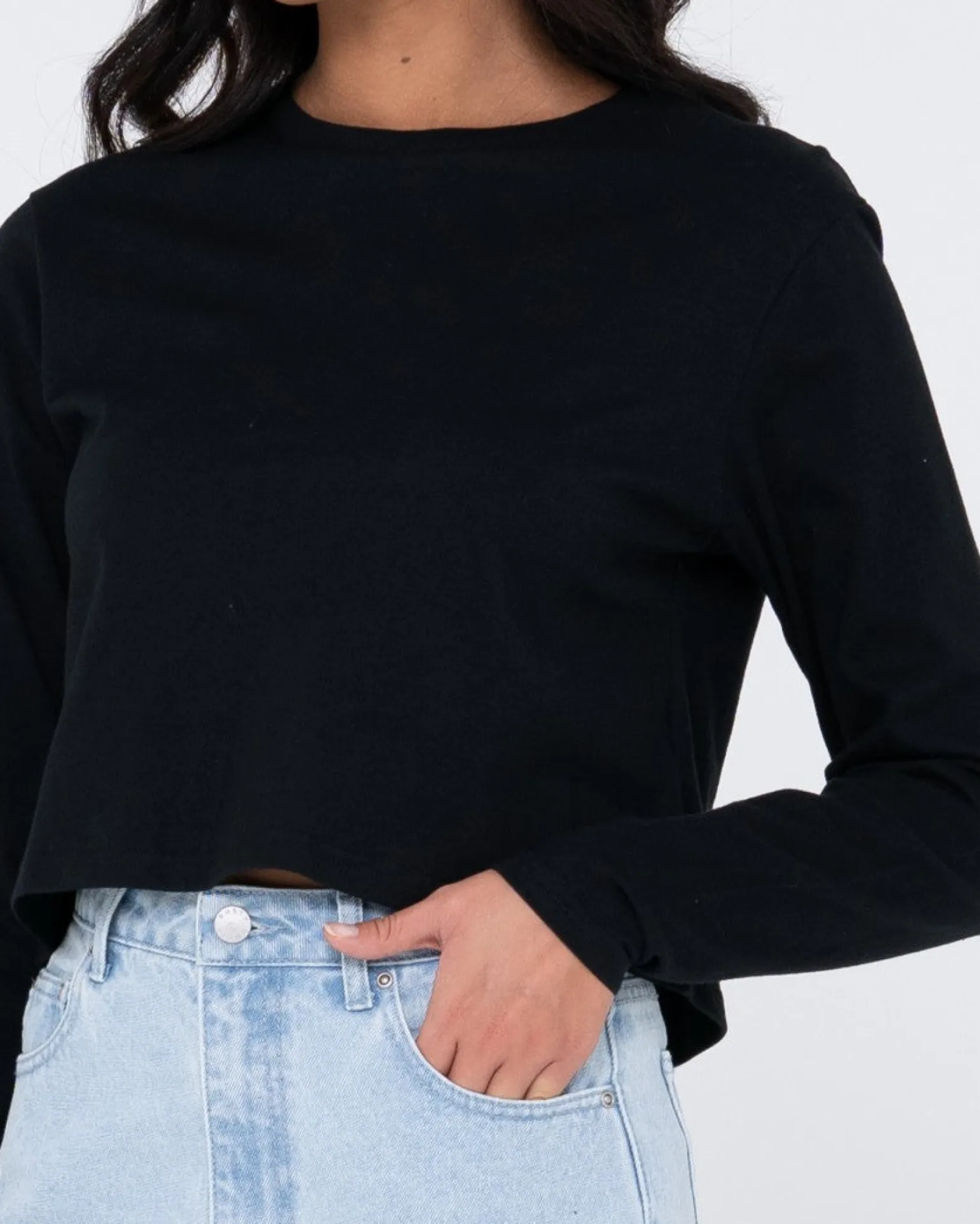 Blanks Long Sleeve Baby Tee | Rusty Cheap