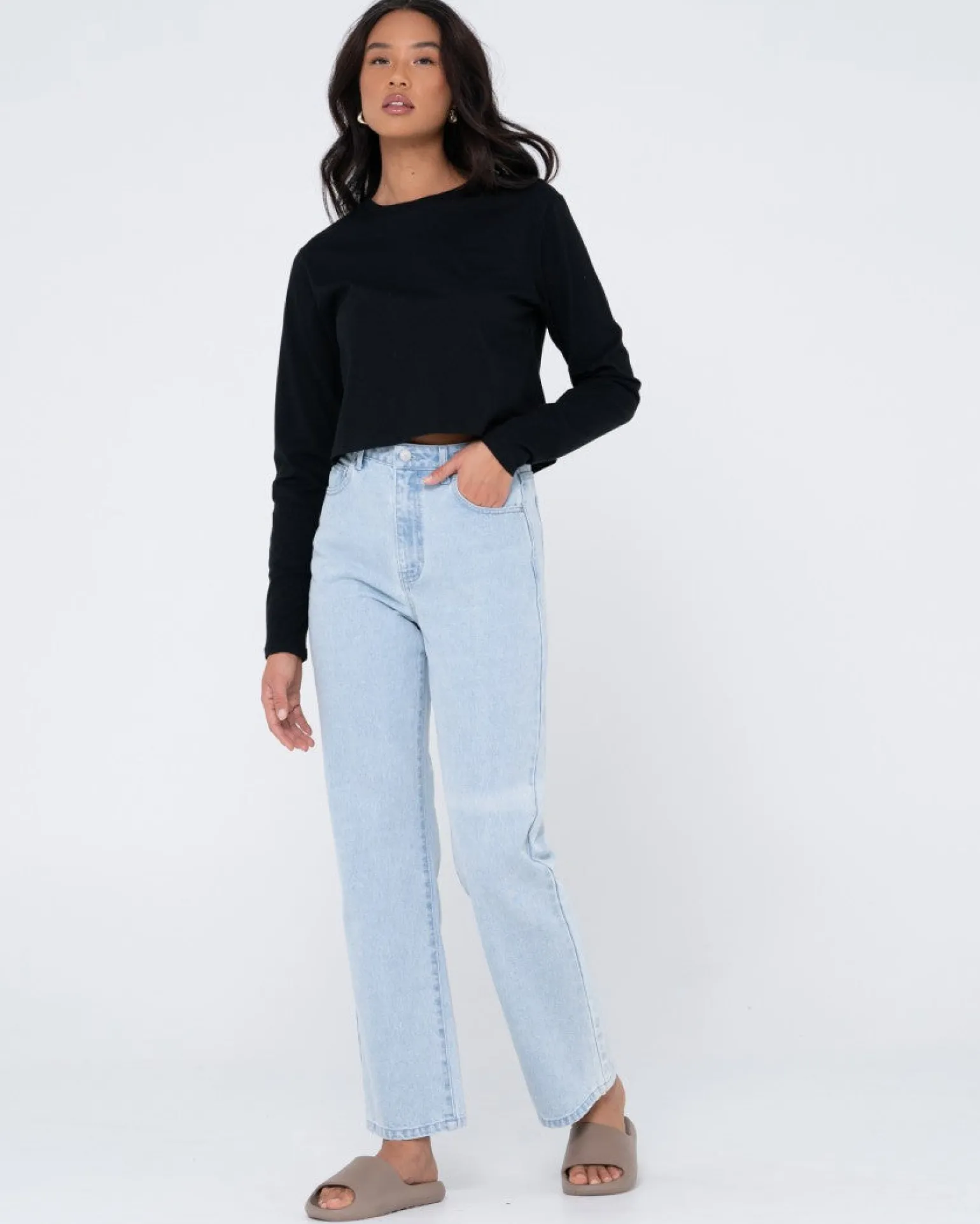 Blanks Long Sleeve Baby Tee | Rusty Cheap