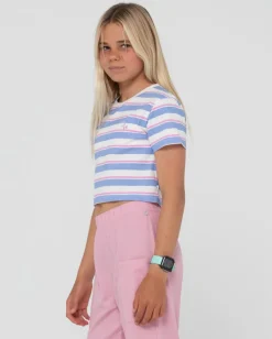 Camila Stripe Cropped Teee Girls | Rusty Online