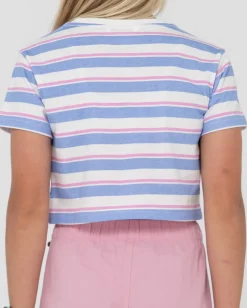 Camila Stripe Cropped Teee Girls | Rusty Online