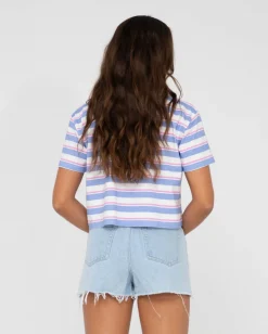 Camila Stripe Relaxed Crop Tee | Rusty Cheap