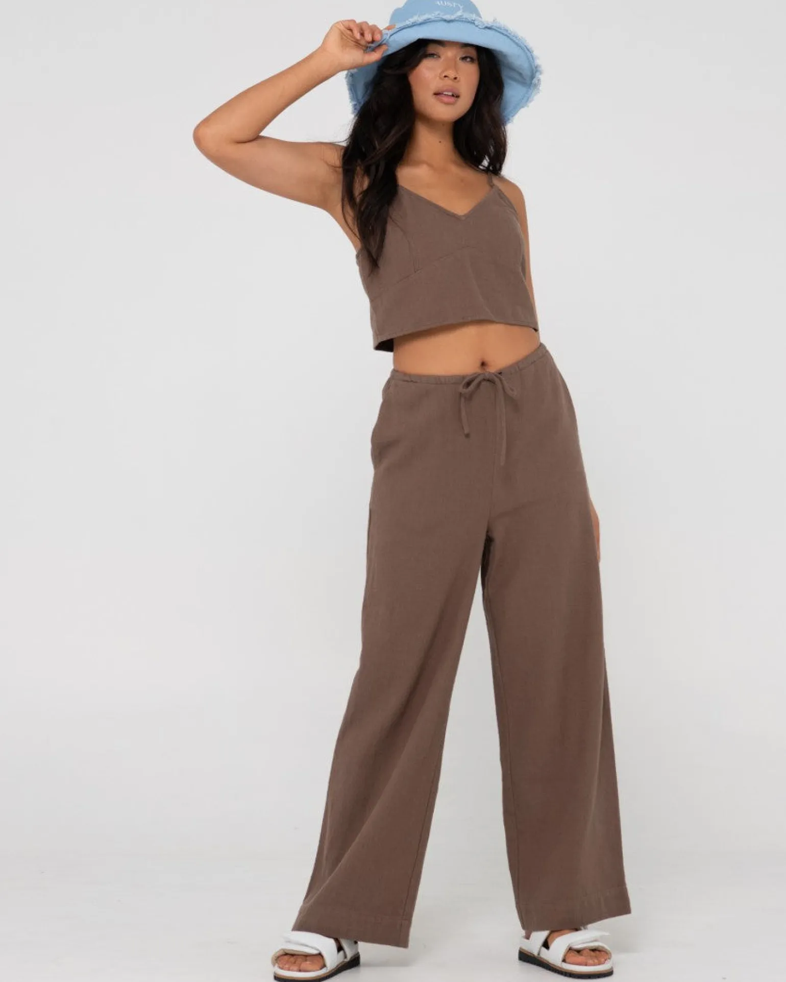 Carolina High Waisted Relaxed Fit Linen Pant | Rusty Fashion
