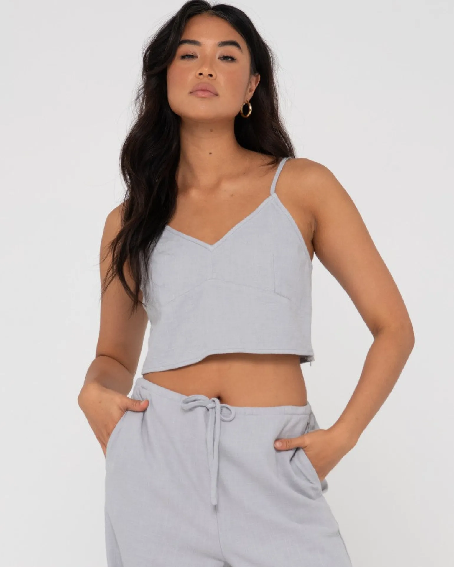 Carolina V Neck Linen Slip Top | Rusty Cheap