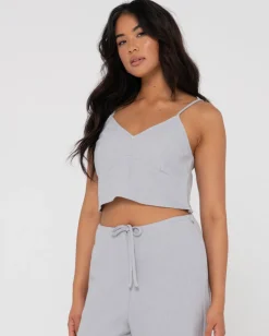 Carolina V Neck Linen Slip Top | Rusty Cheap