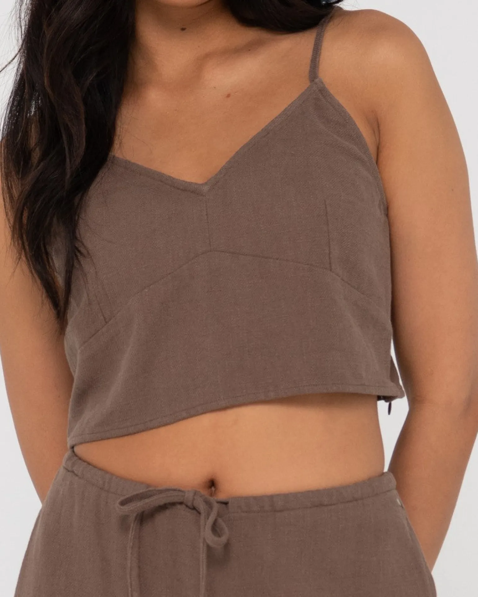 Carolina V Neck Linen Slip Top | Rusty Online