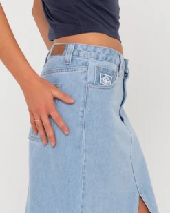 Celeste Low Rise Denim Maxi Skirt | Rusty Online