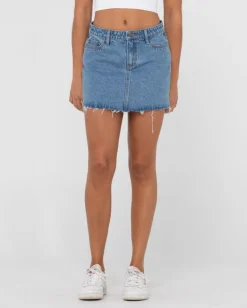 Celeste Low Rise Denim Mini Skirt | Rusty Hot