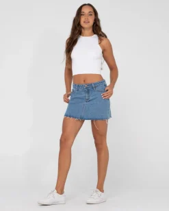 Celeste Low Rise Denim Mini Skirt | Rusty Hot