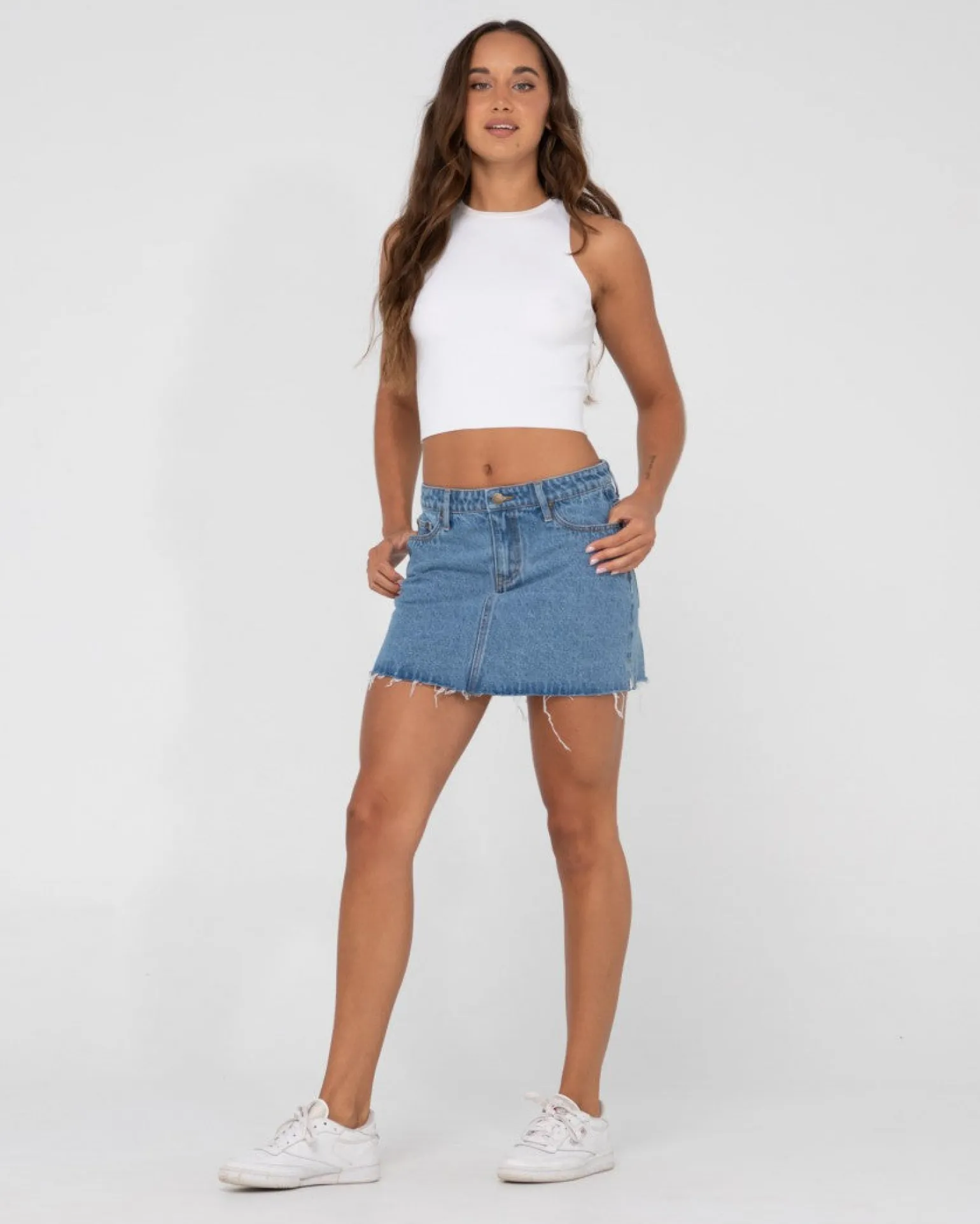 Celeste Low Rise Denim Mini Skirt | Rusty Hot