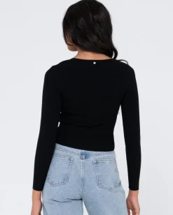 Charis Low Neckline Long Sleeve Knit Top | Rusty Store