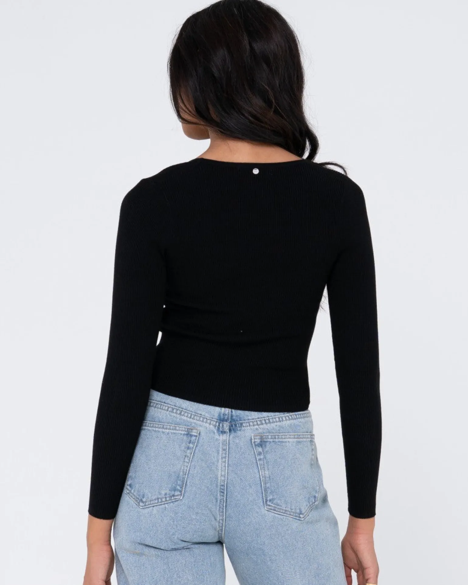 Charis Low Neckline Long Sleeve Knit Top | Rusty Store