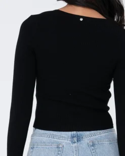 Charis Low Neckline Long Sleeve Knit Top | Rusty Store