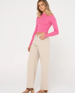 Charis Mock Neck Long Sleeve Knit Top | Rusty Discount