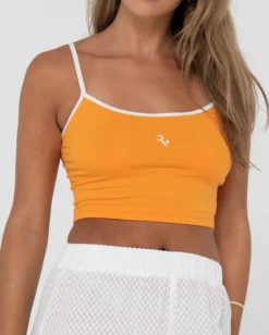Charlie Retro Contrast Cropped Tank Top | Rusty New